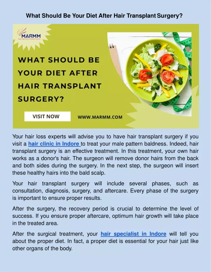 Diet After Hair Transplant Surgery