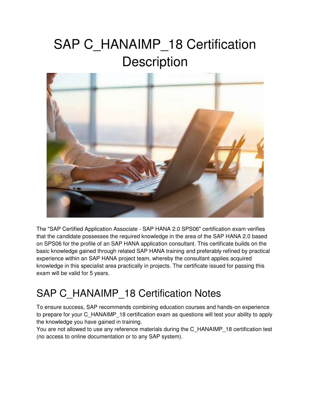 C-HANAIMP-18 Certification Exam Dumps