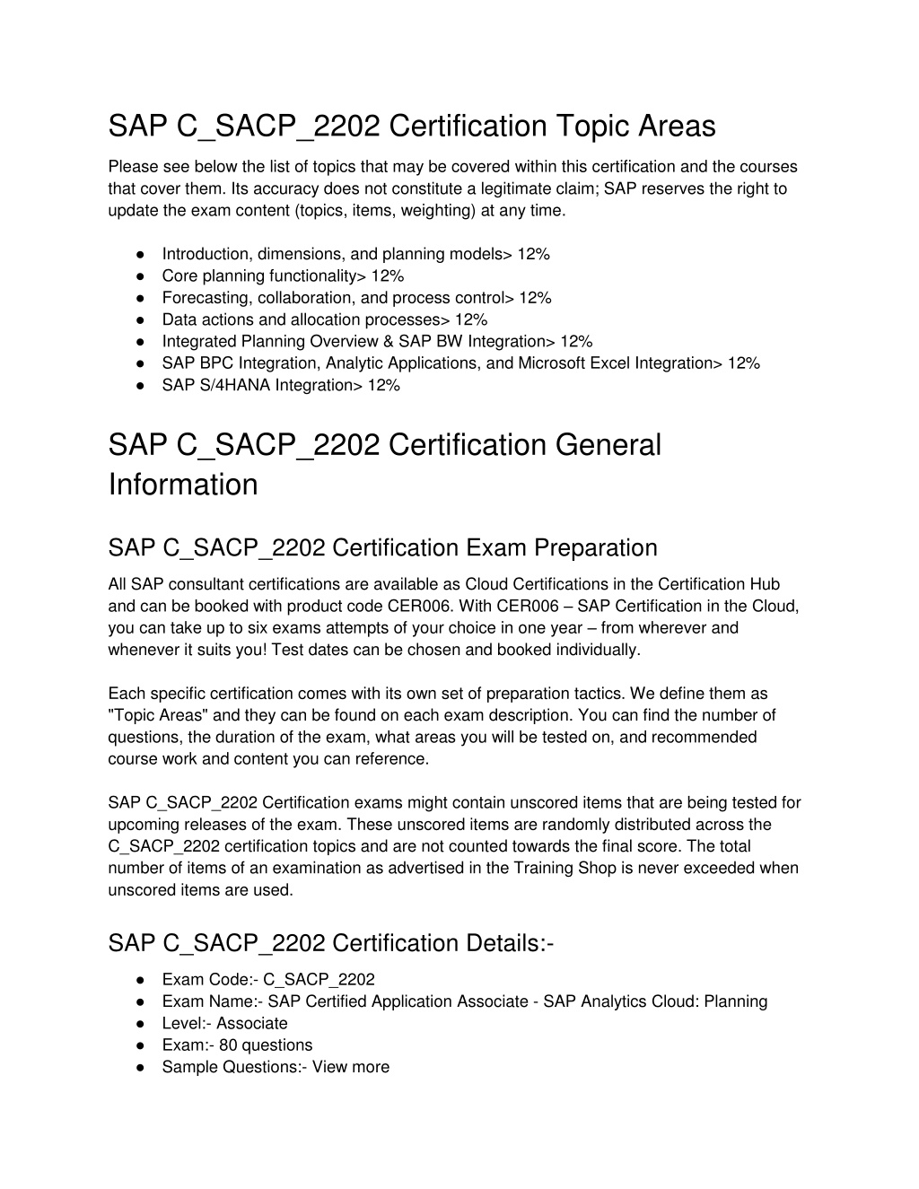 C-SACP-2321 Tests