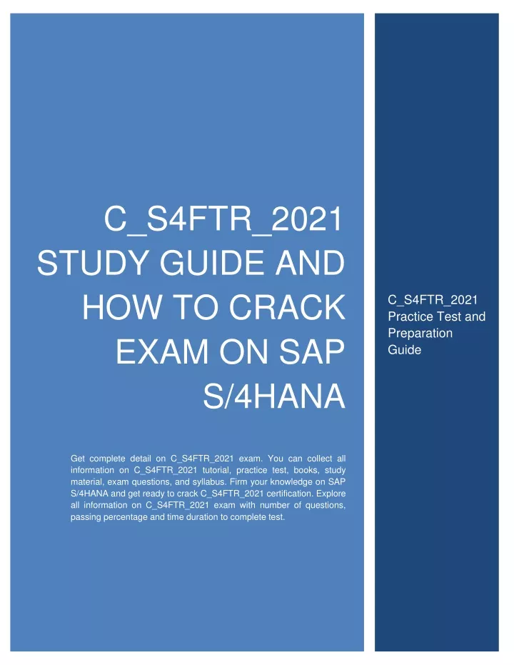 C_S4FTR_2021 Zertifizierungsprüfung | Sns-Brigh10