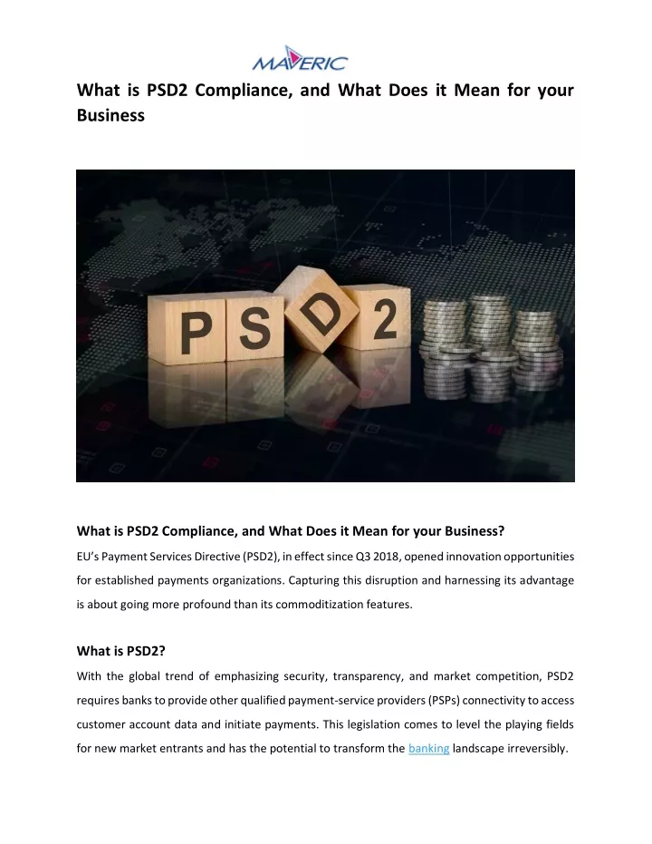 PPT What is PSD2 Compliance and What Does it Mean for your Business