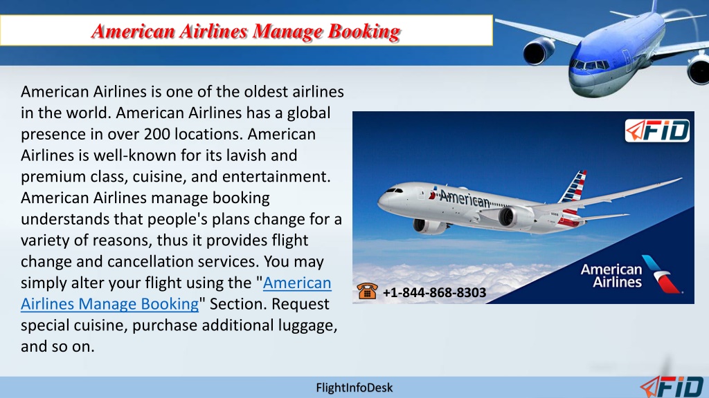 PPT American Airlines Manage Booking PowerPoint Presentation, free