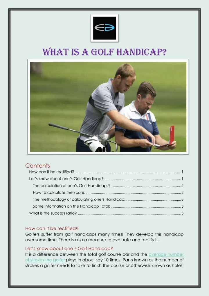 PPT - What is a Golf handicap PowerPoint Presentation, free download