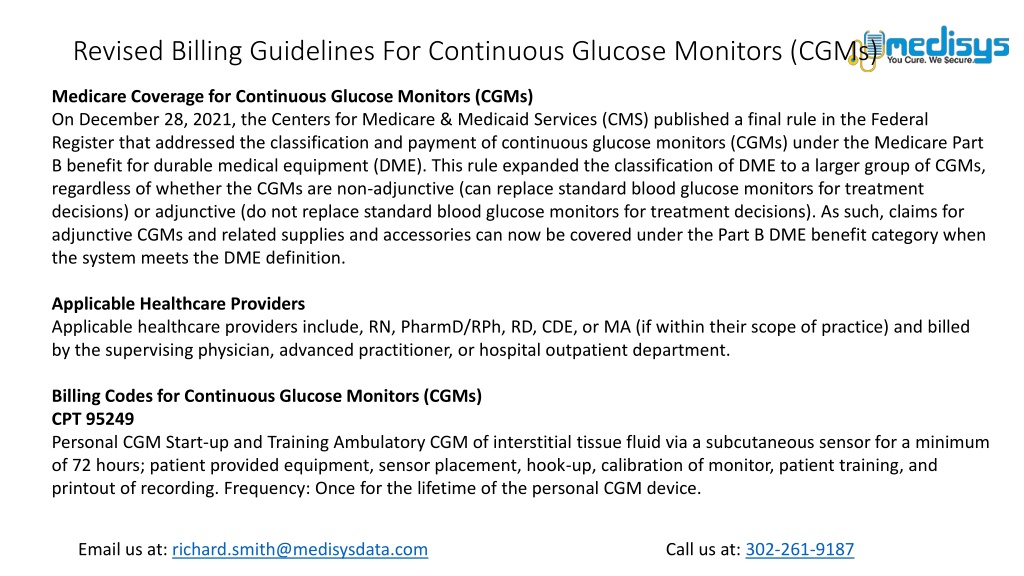 PPT - Revised Billing Guidelines For Continuous Glucose Monitors (CGMs ...