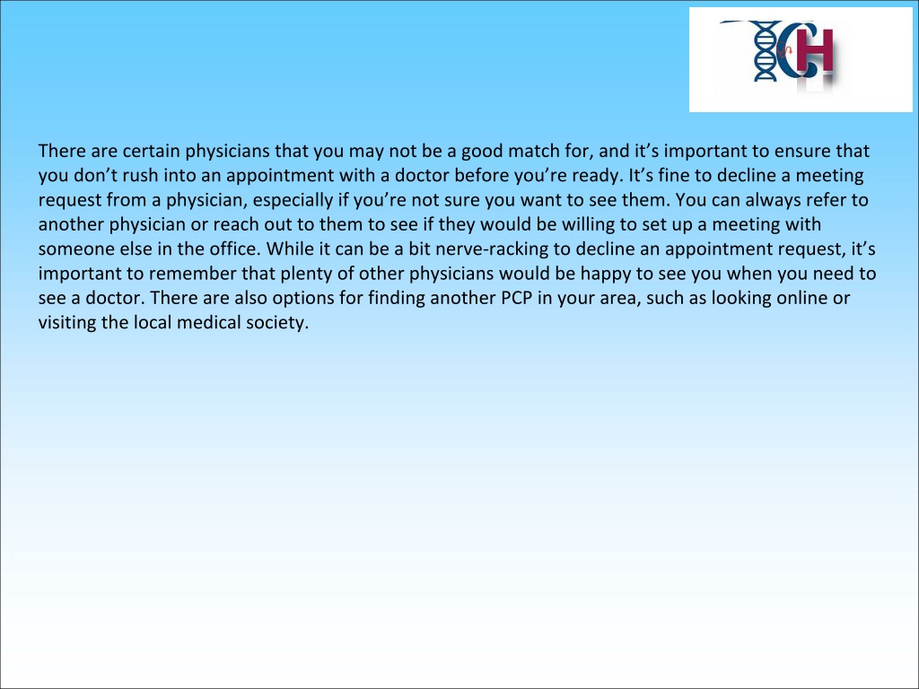 PPT - Tips for Choosing a Primary Care Physician PowerPoint ...