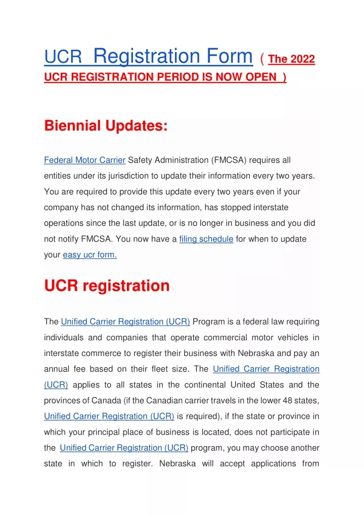 PPT easy ucr/ucr form registration / ucr efiling 2022 PowerPoint