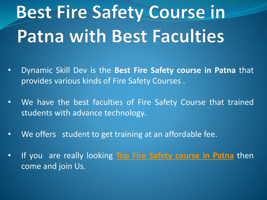 Ppt Best Fire Safety Course In Patna With Best Faculties Powerpoint Presentation Id11439840 