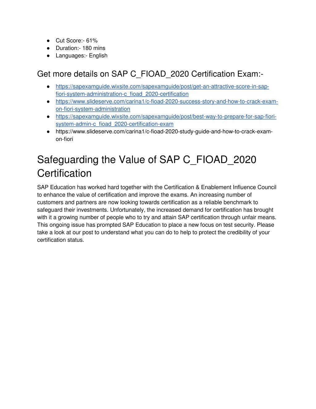 Exam C-FIOAD-2020 Collection Pdf