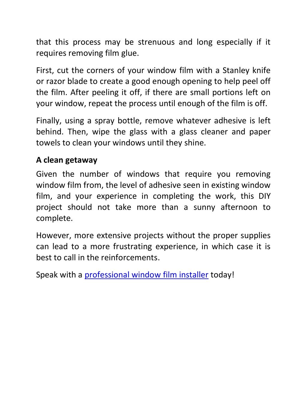 PPT How To Remove Window Film Effectively U.S. Film Crew PowerPoint