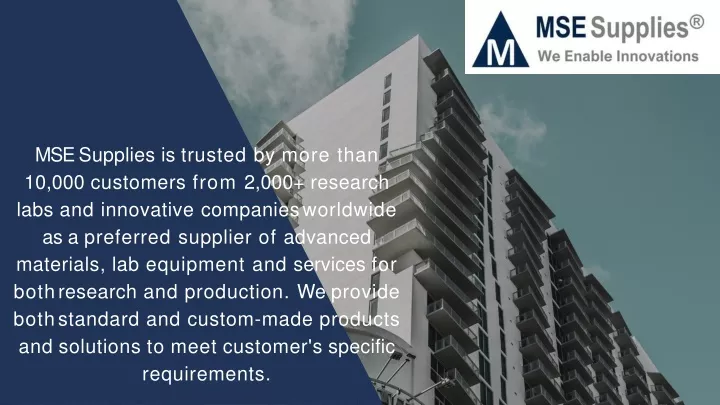 mse supplies is trusted by more than n.