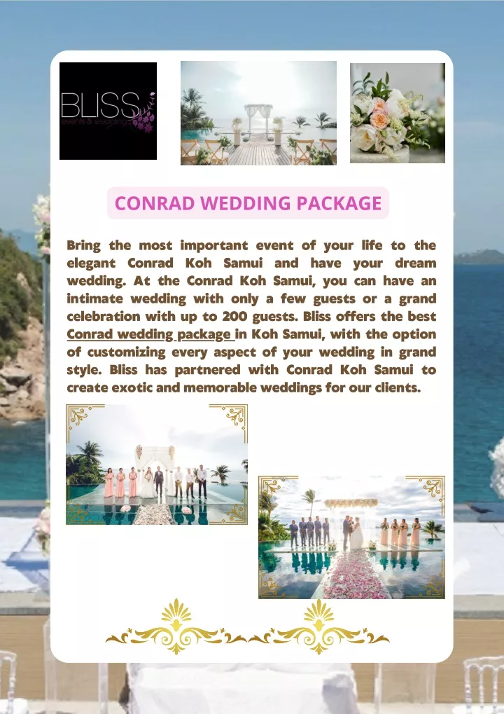 PPT CONRAD WEDDING PACKAGE offers by Bliss Events Thailand