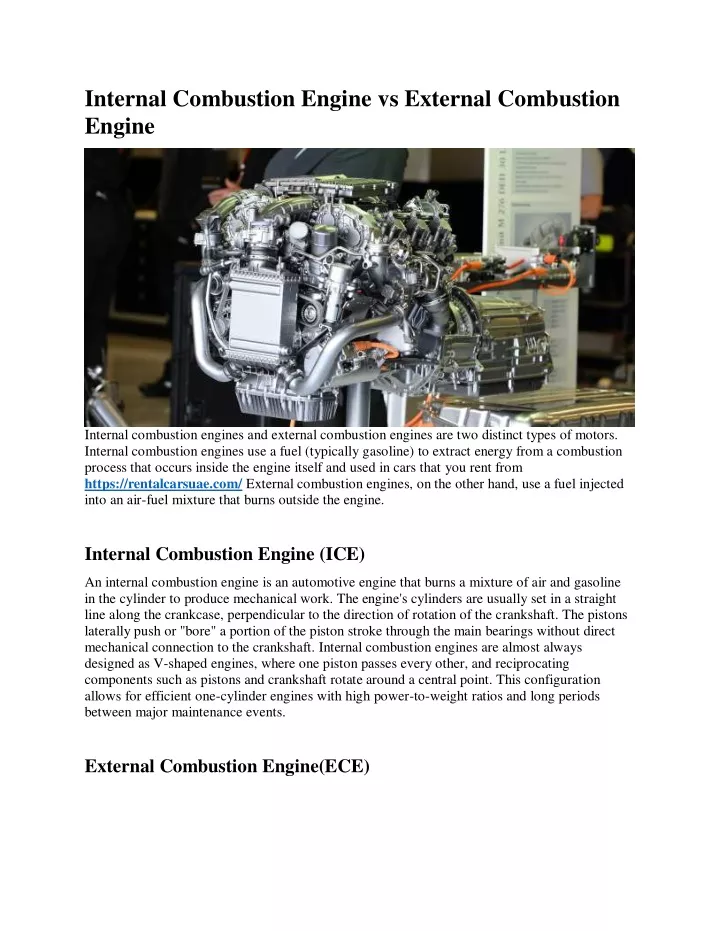 PPT - Internal Combustion Engine Vs External Combustion Engine ...