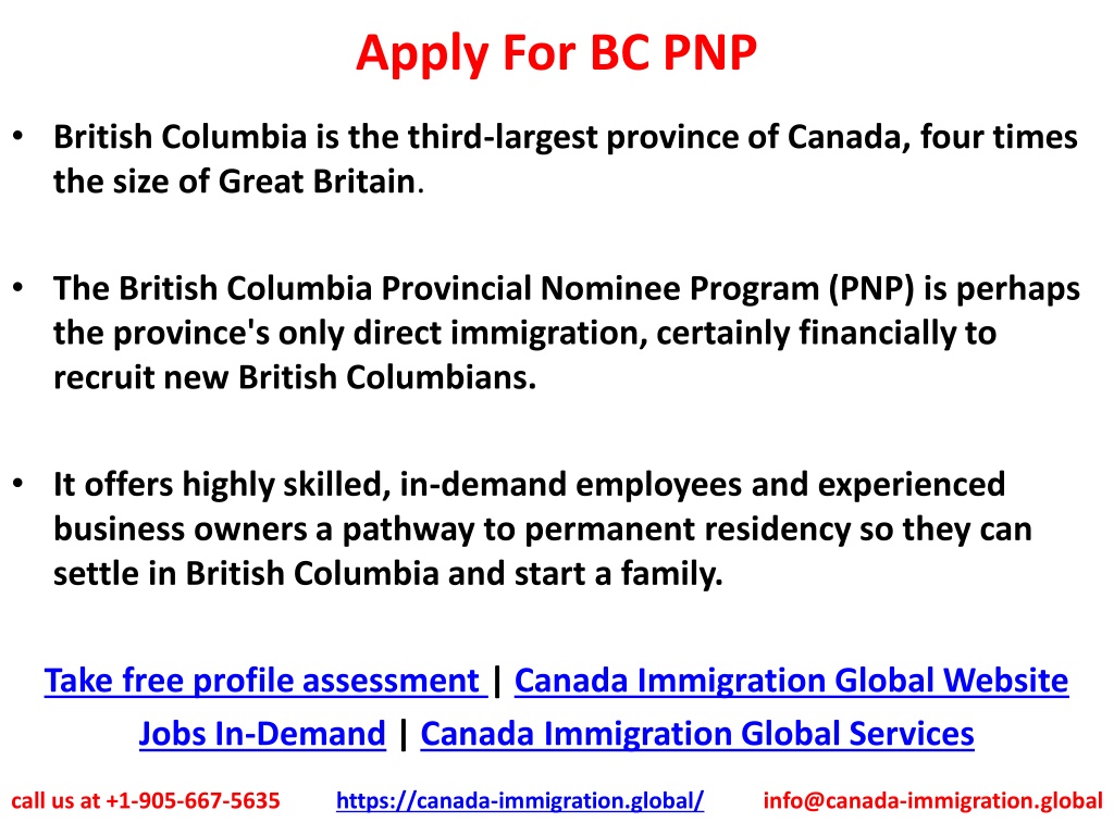 PPT - British Columbia Provincial Nominee Program (BC PNP) | Canada ...