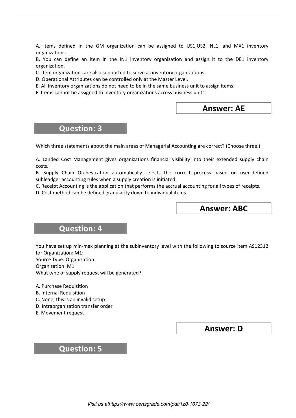 1z0-1073-22 Study Test