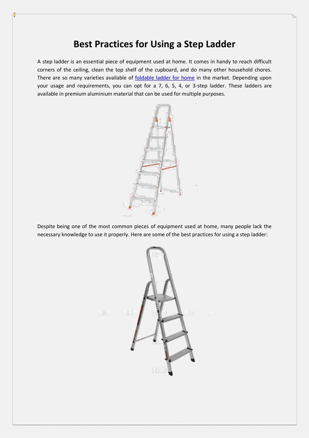 PPT - Best Practices for Using a Step Ladder PowerPoint Presentation ...