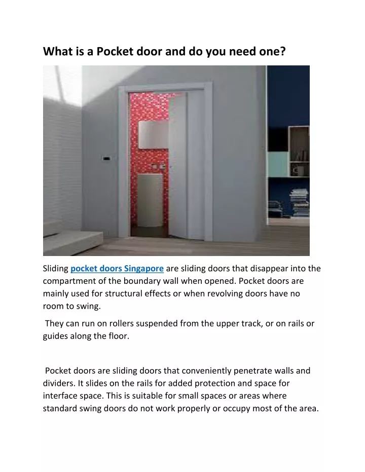PPT What Is A Pocket Door And Do You Need One PowerPoint 