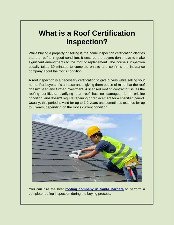 PPT What is a Roof Certification Inspection? PowerPoint Presentation