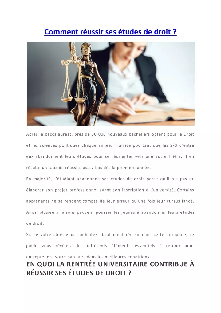 PPT - Réussir Ses études De Droit : Conseils Et Astuces Complets ...