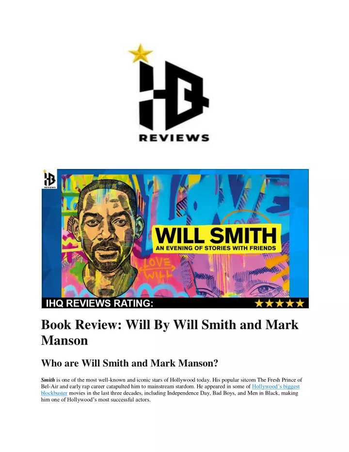 Ppt Will By Will Smith And Mark Manson Powerpoint Presentation Free Download Id11451031 