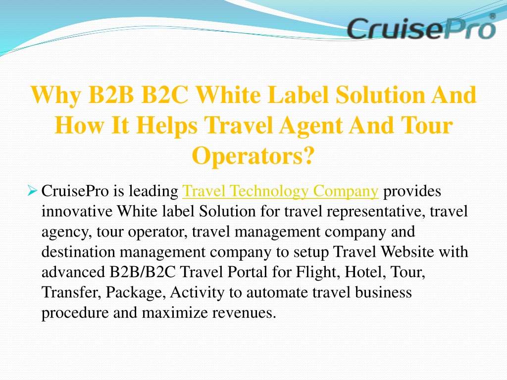 PPT - B2C B2B White Label Travel Portal PowerPoint Presentation, Free Download - ID:11452399