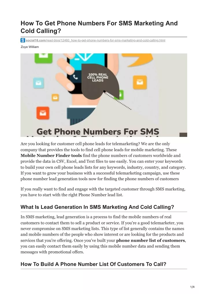 Ppt how to get phone numbers for sms marketing and cold calling powerpoint presentation id 