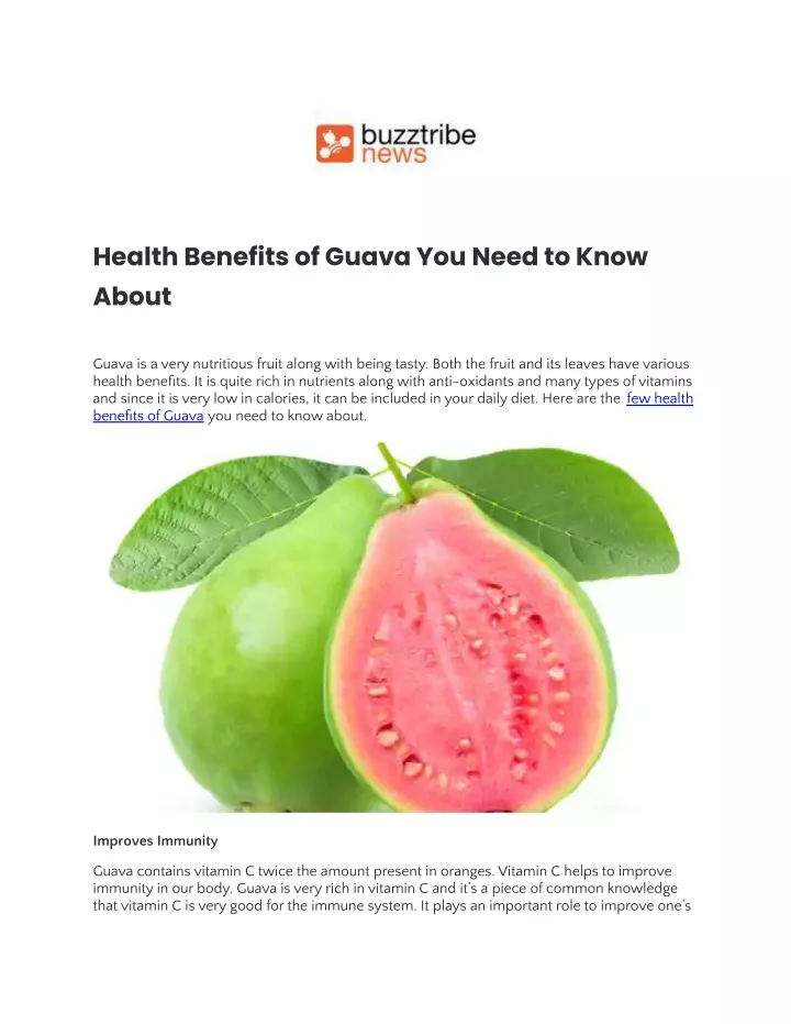 PPT - Health Benefits Of Guava You Need To Know About PowerPoint ...