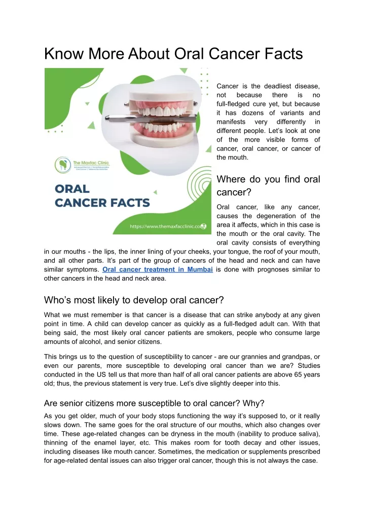 oral cancer essay