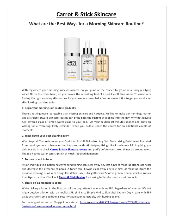 PPT What are the Best Ways for a Morning Skincare Routine? PowerPoint