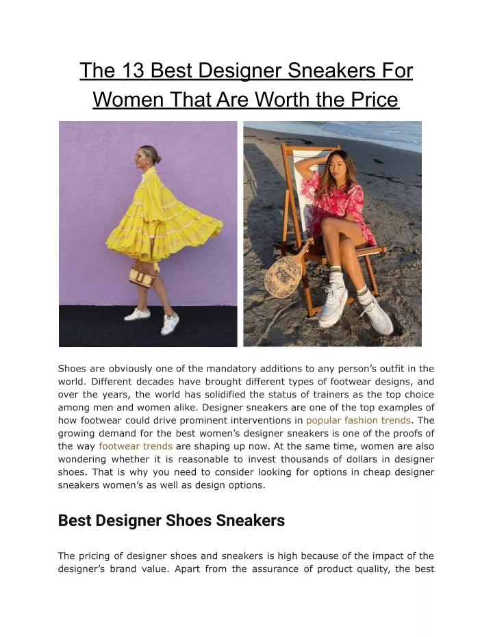 PPT - The 13 Best Designer Sneakers For Women That Are Worth the Price ...