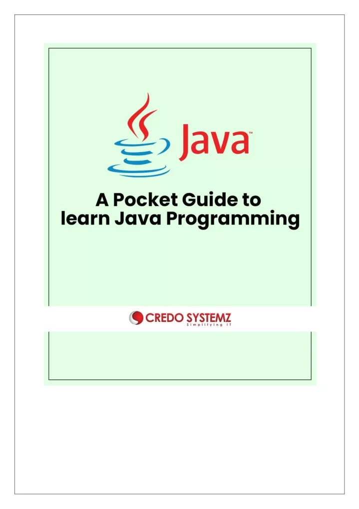 PPT - Java Training in Chennai-Learn Programming-CREDO SYTEMZ ...