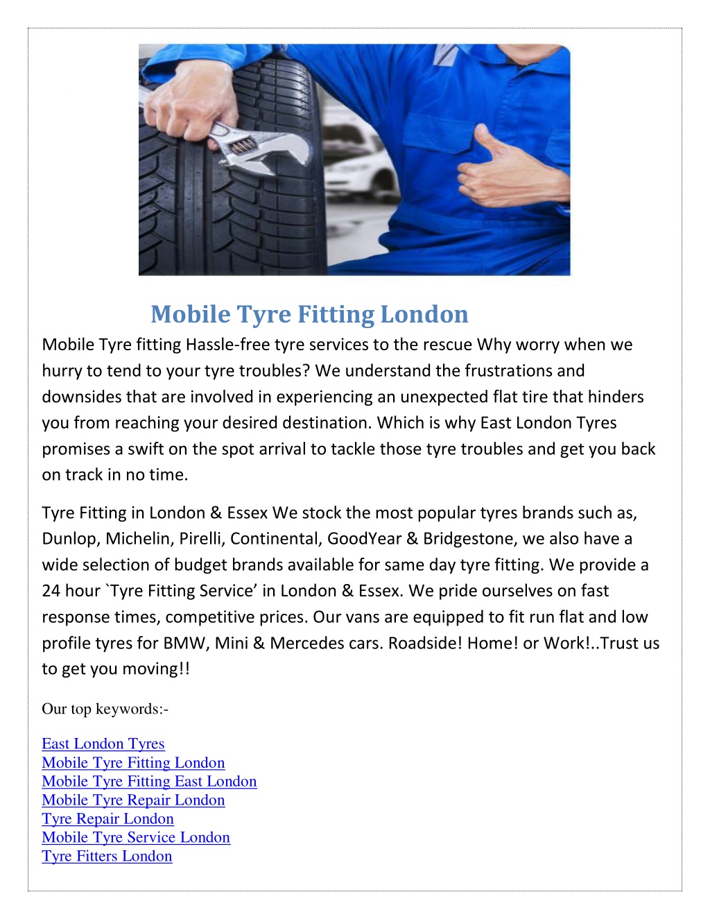 mobile tyre fitting business plan