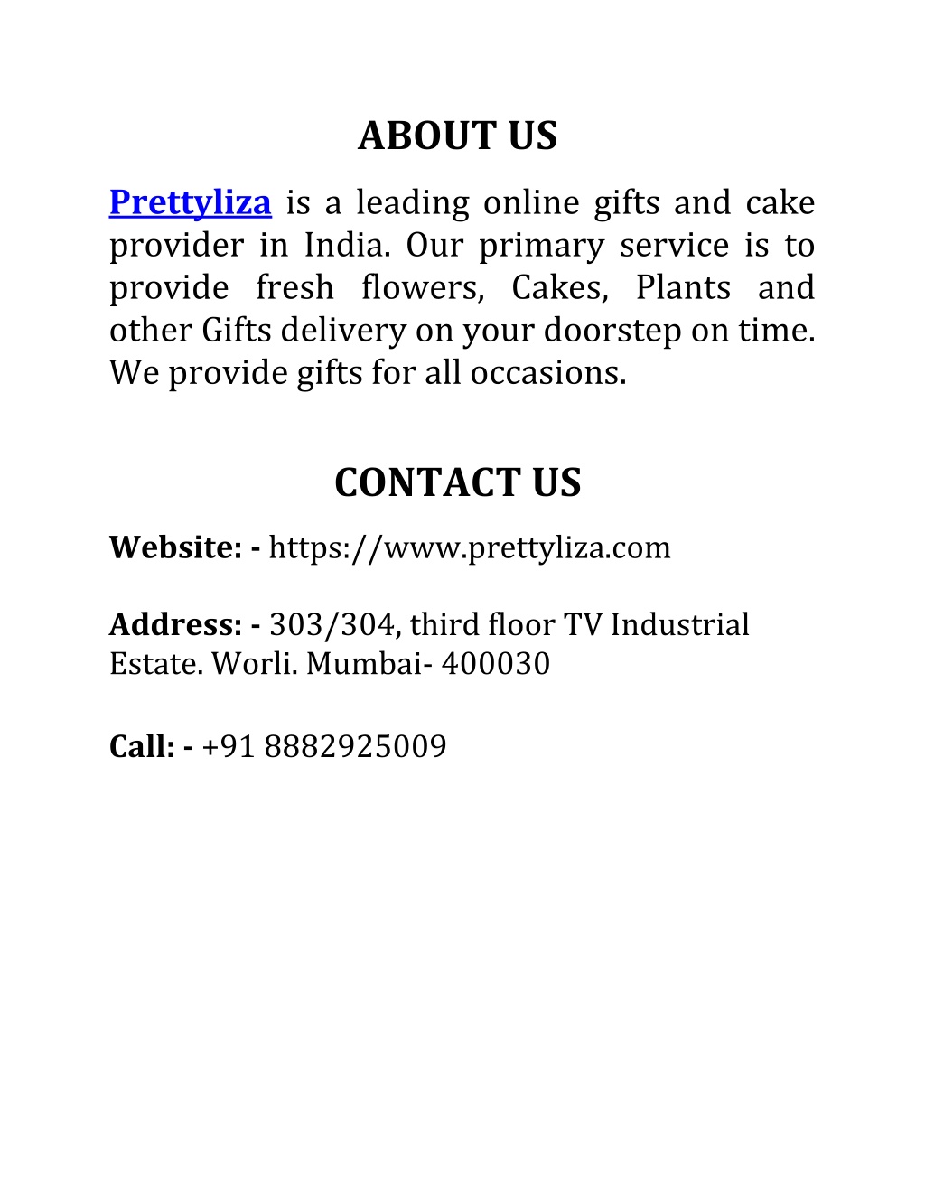 PPT Online cake and bouquet delivery prettyliza PowerPoint