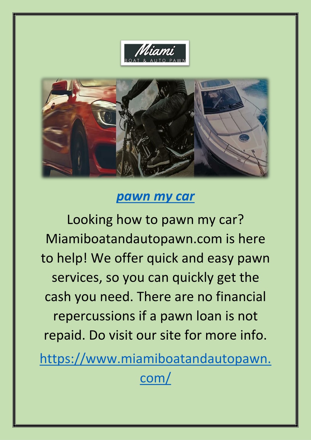 PPT Pawn My Car PowerPoint Presentation