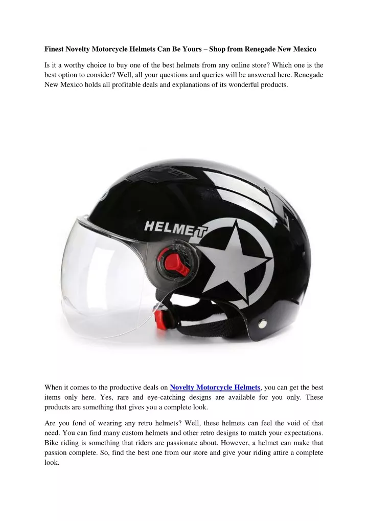 finest novelty motorcycle helmets can be yours n.