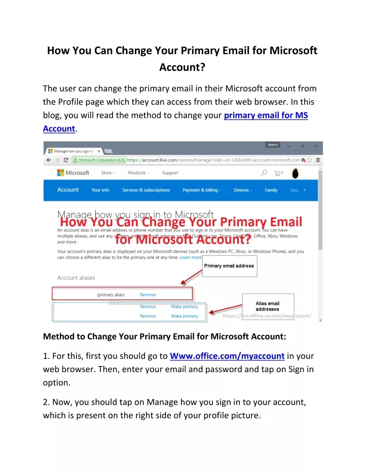 PPT How You Can Change Your Primary Email For Microsoft Account 