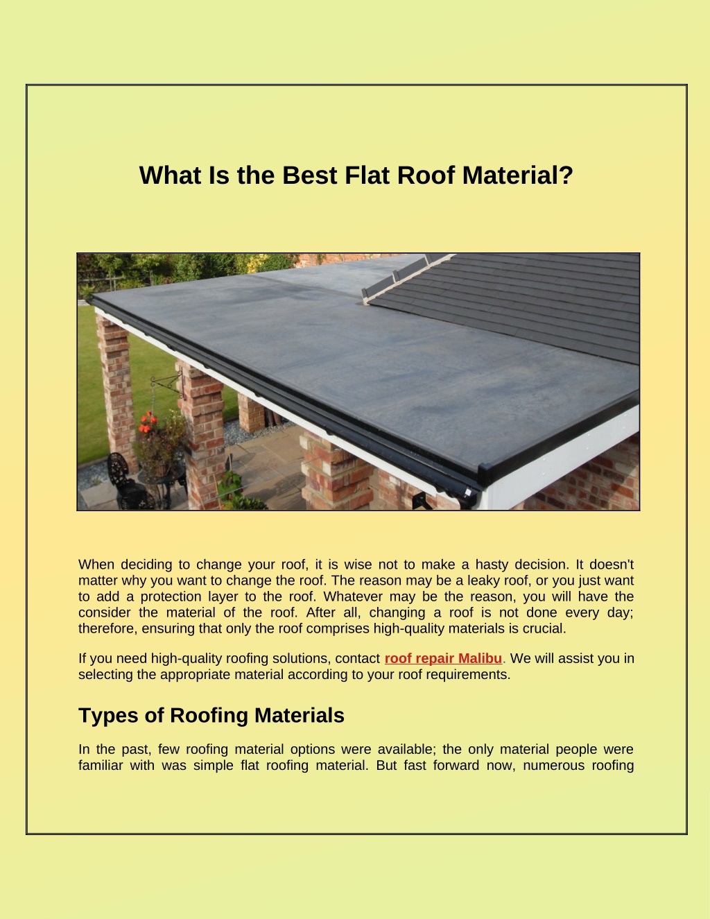 PPT - What Is The Best Material For A Flat Roof? PowerPoint ...