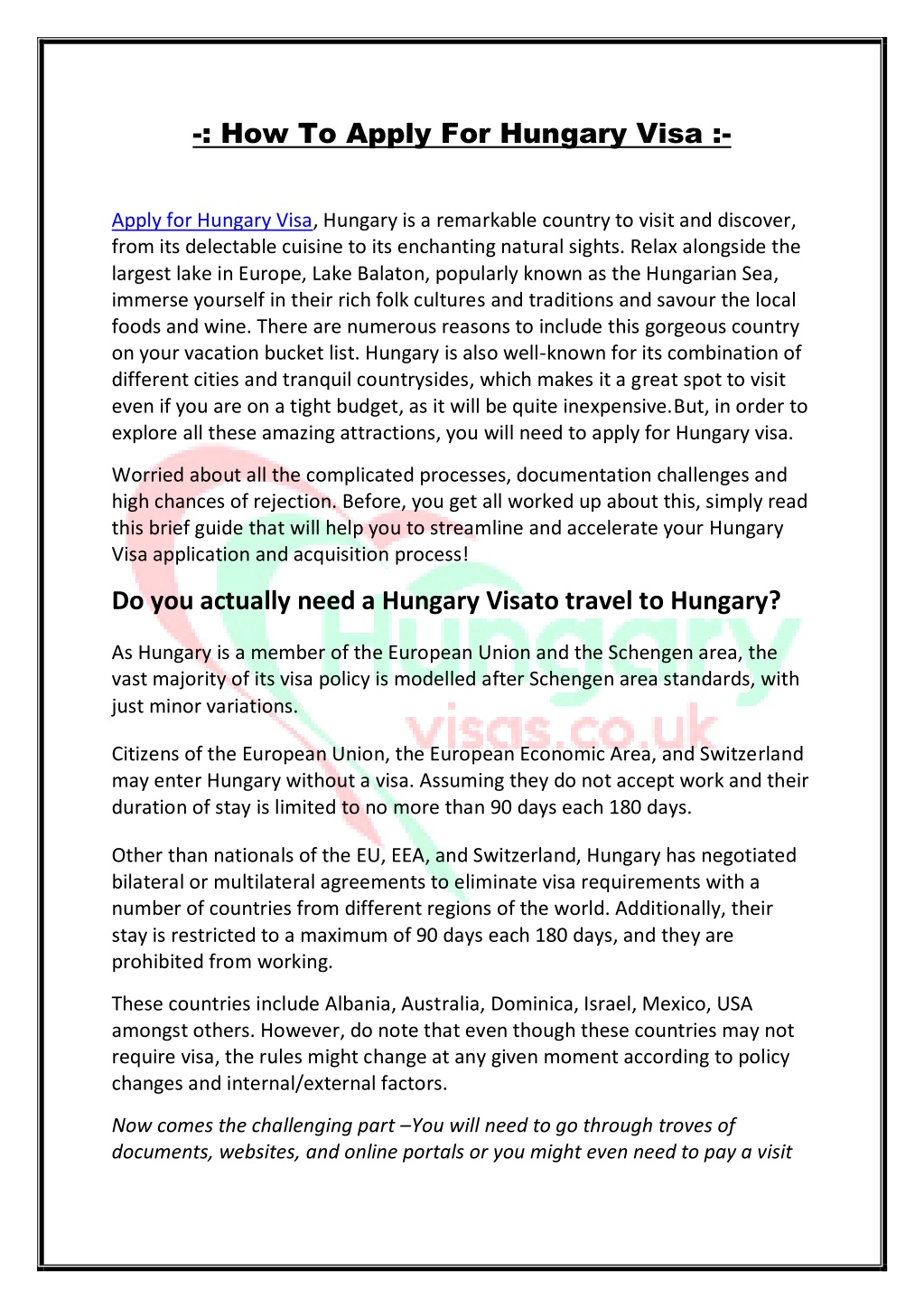 PPT - How To Apply For Hungary Visa– A Brief Guide For Everyone ...