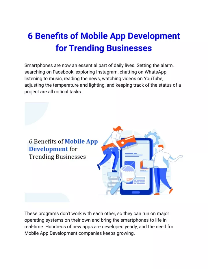 Ppt 6 Benefits Of Mobile App Development For Trending Businesses Powerpoint Presentation Id