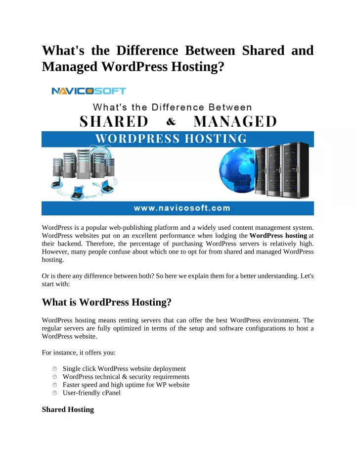 PPT What s The Difference Between Shared And Managed WordPress 