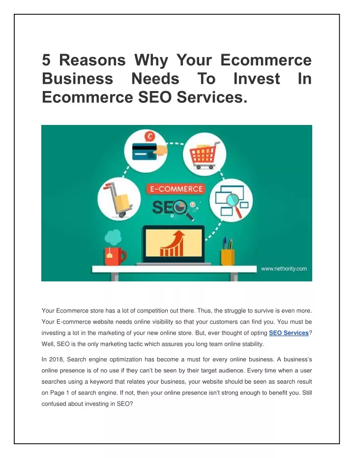 PPT - 5 Reasons Why Your Ecommerce Business Needs To Invest In ...