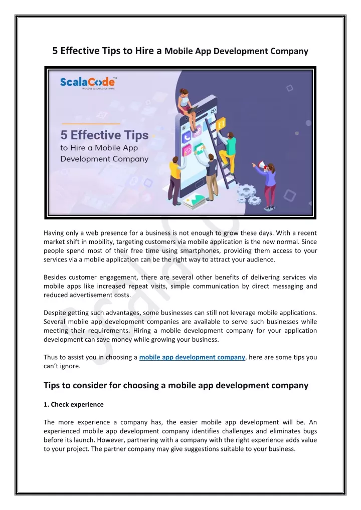 PPT - 5 Effective Tips to Hire a Mobile App Development Company ...