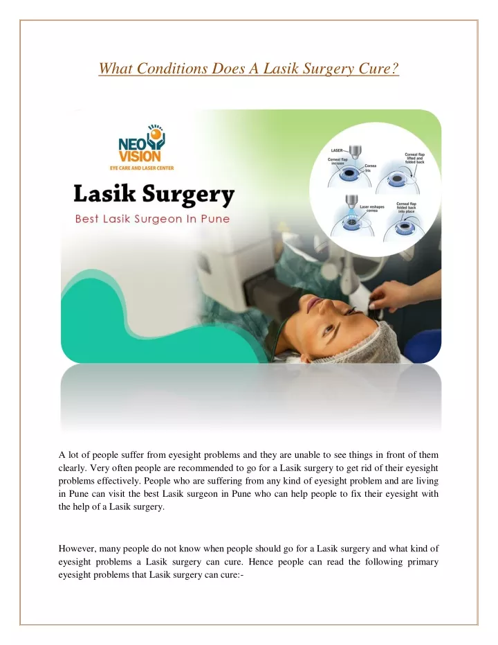 PPT - What Conditions Does A Lasik Surgery Cure? PowerPoint ...