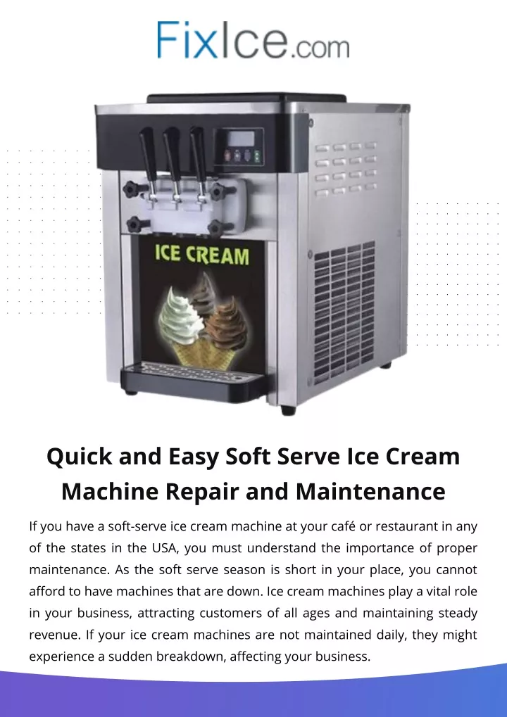 PPT Quick and Easy Soft Serve Ice Cream Machine Repair and