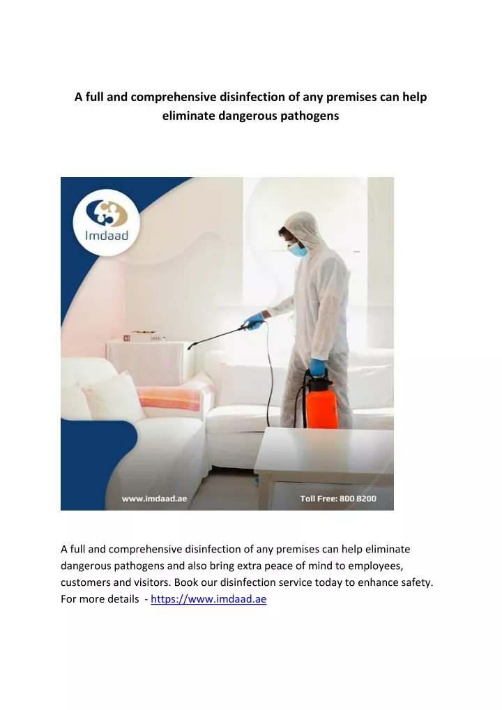 PPT - A full and comprehensive disinfection of any premises can help eliminate dangerous 