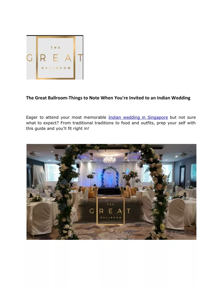 PPT The Great BallroomThings to Note When You're Invited to an