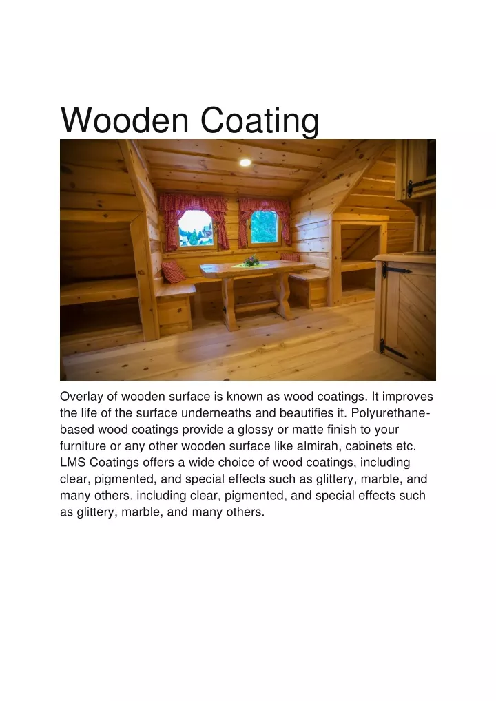 PPT Best Italian Wood Coating Company In India PowerPoint