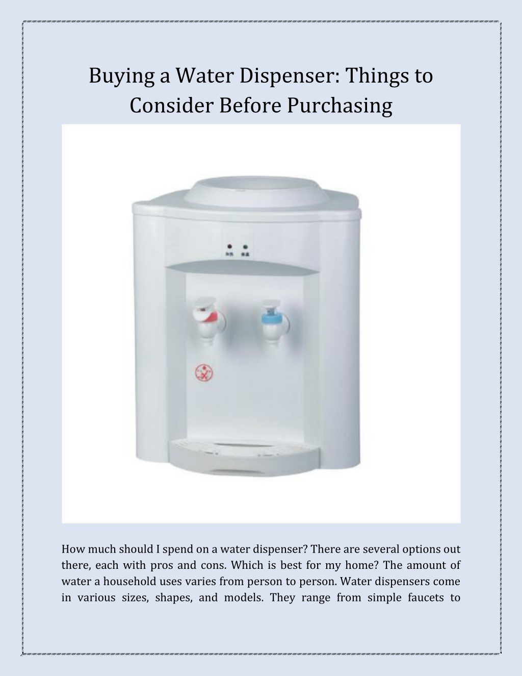 PPT - Buying a Water Dispenser Things to Consider Before Purchasing ...