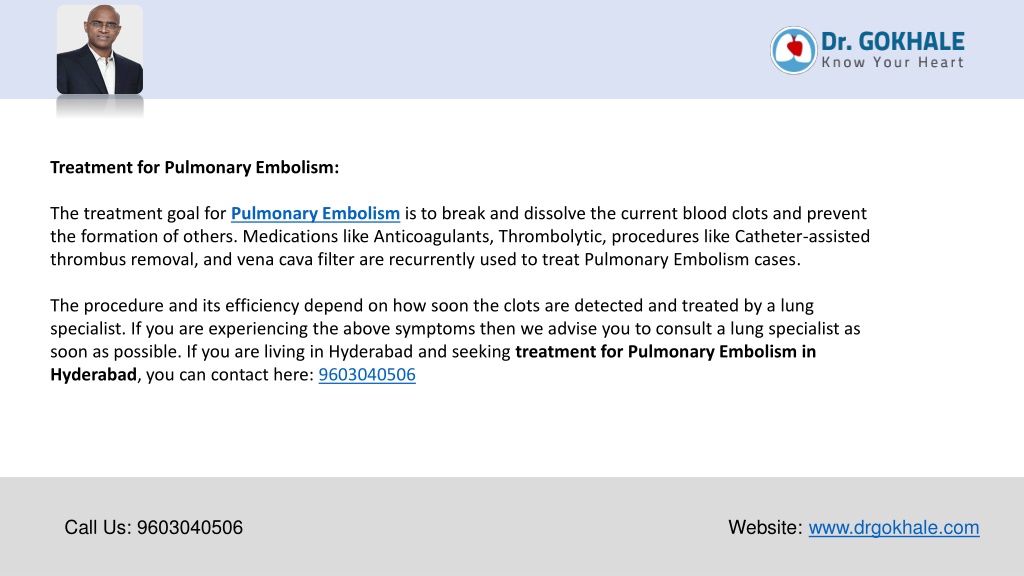 Ppt Pulmonary Embolism Causes And Treatment Dr Gokhale Powerpoint Presentation Id 11466881