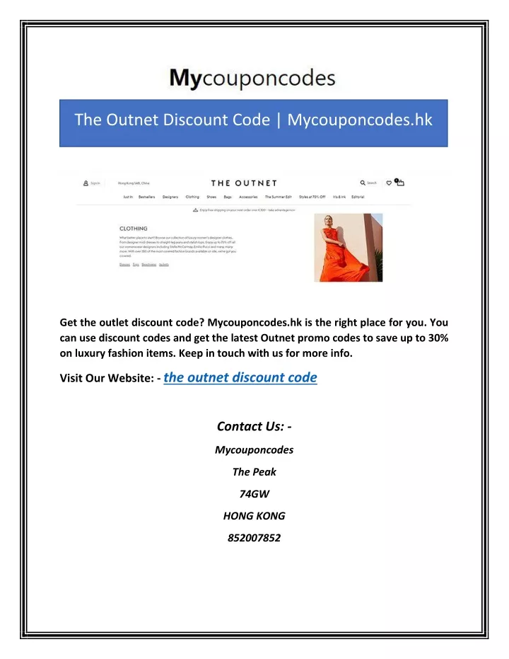 PPT The Discount Code Mycouponcodes.hk PowerPoint