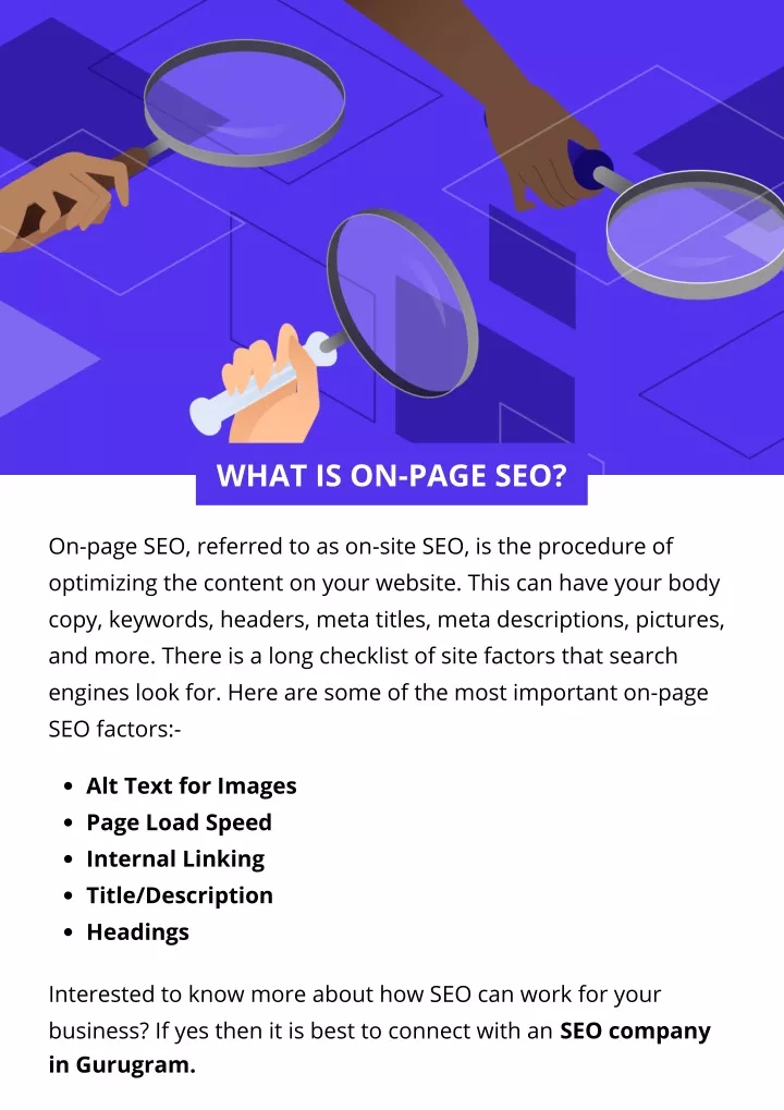 Ppt what is on page seo powerpoint presentation free download id